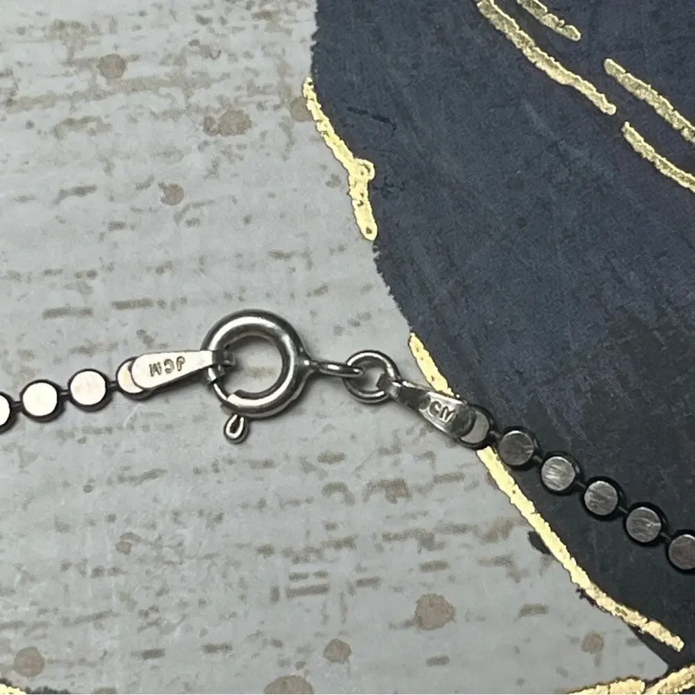 Vintage Delicate Sterling Silver Circle Chain marked JCM 925 Italy D3 - Picture 9 of 11